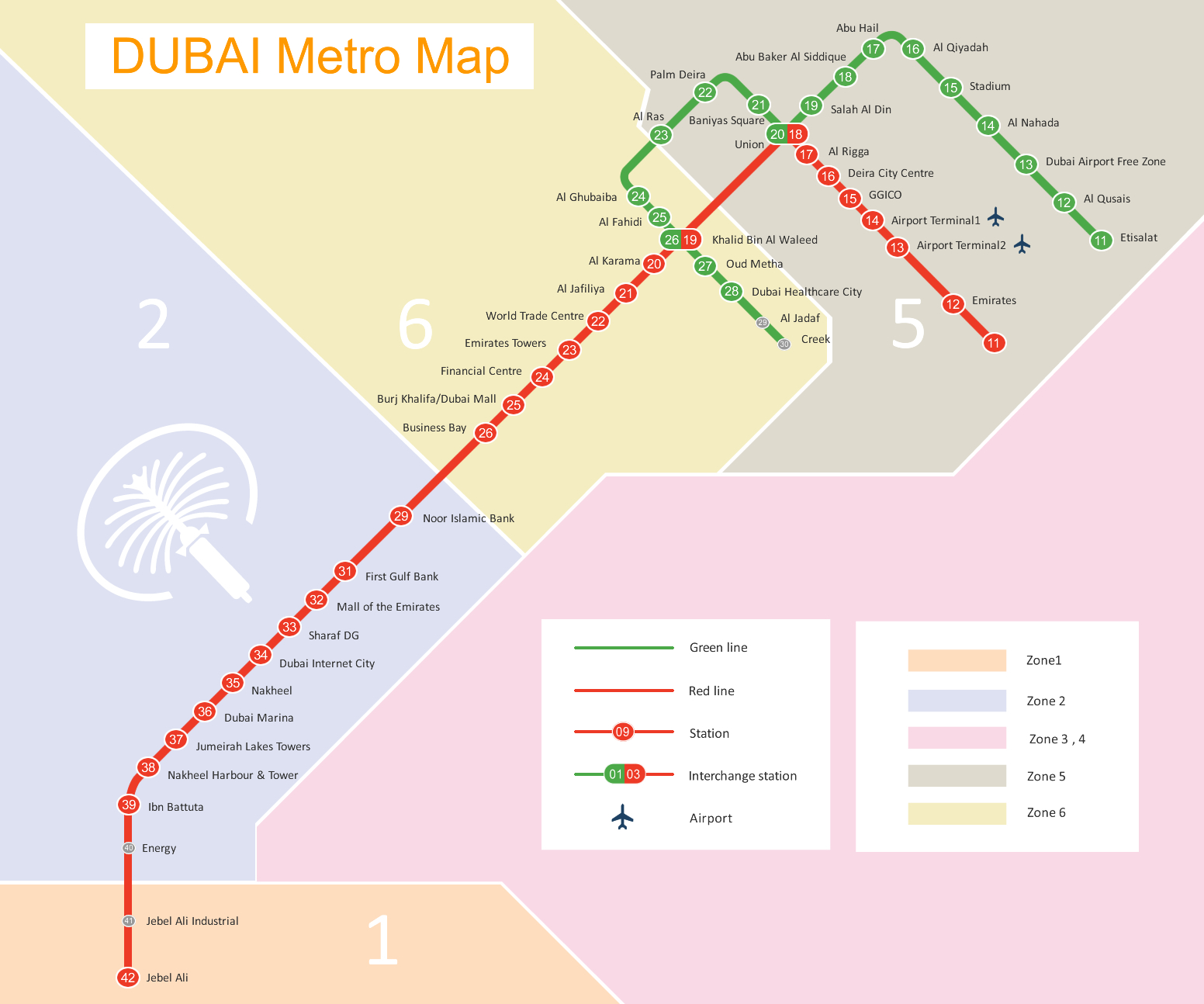 Mapa Metro Dubai 