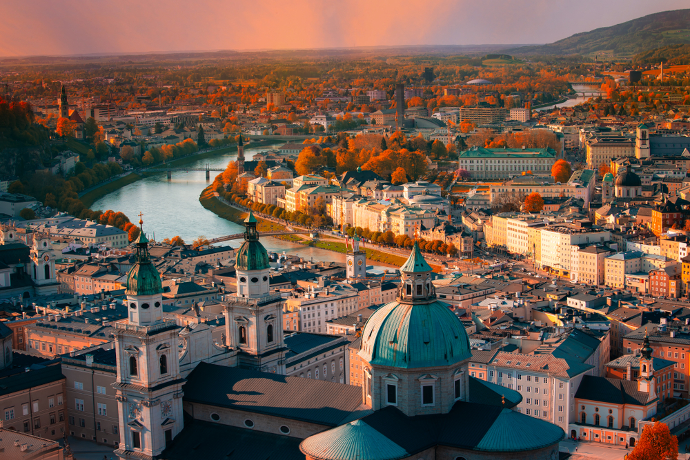 Vistas aéreas de Salzburgo