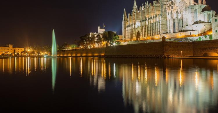 Catedral de Mallorca por la noche