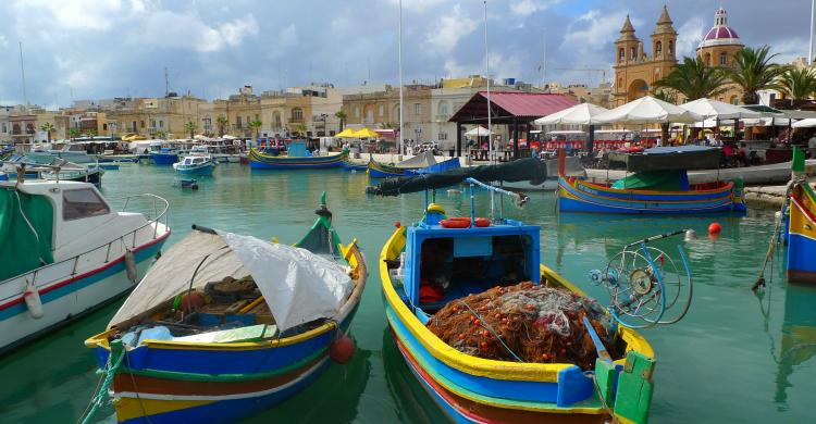 Pueblo pesquero de Marsaxlokk, en Malta