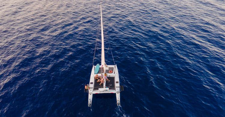 A bordo del catamarán VIP