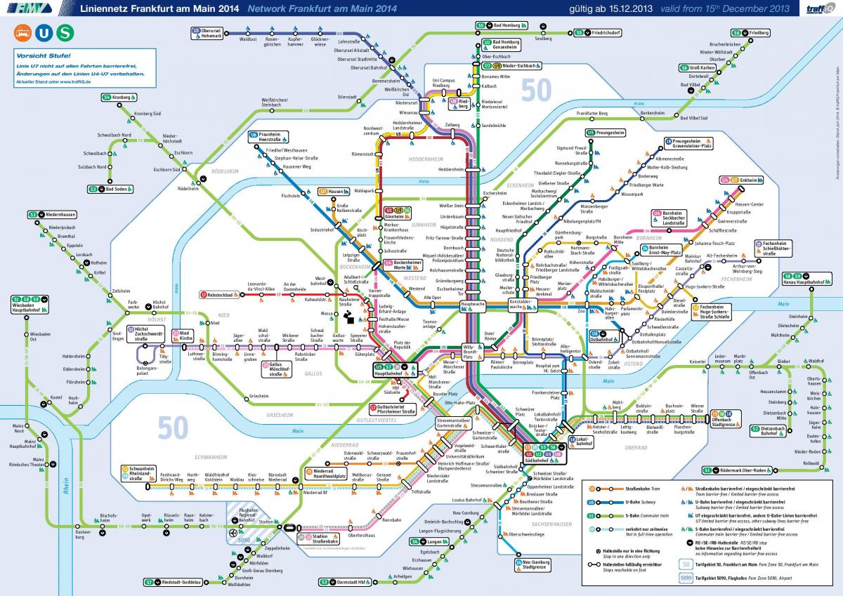 Mapa de Frankfurt, Plano y transportes de Frankfurt